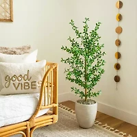 Nearly Natural 4ft Shady Lady Black Olive Indoor Artificial Tree