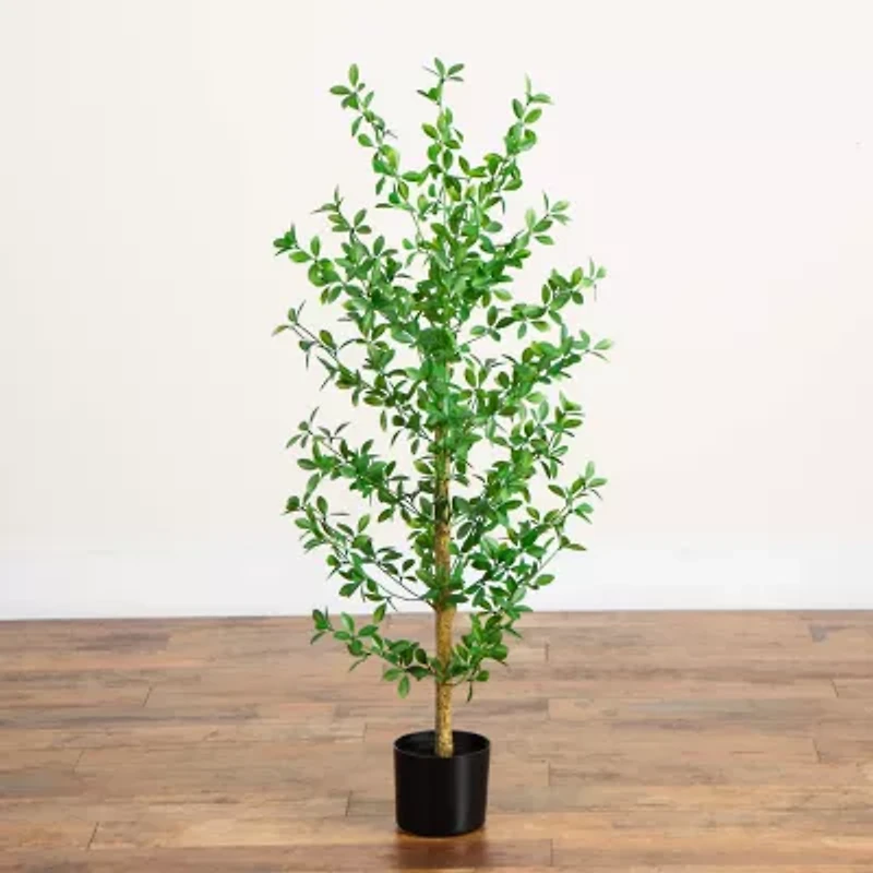 Nearly Natural 4ft Shady Lady Black Olive Indoor Artificial Tree