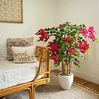 Nearly Natural 4ft Deluxe Bougainvillea Indoor Artificial Tree