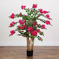 Nearly Natural 4ft Deluxe Bougainvillea Indoor Artificial Tree