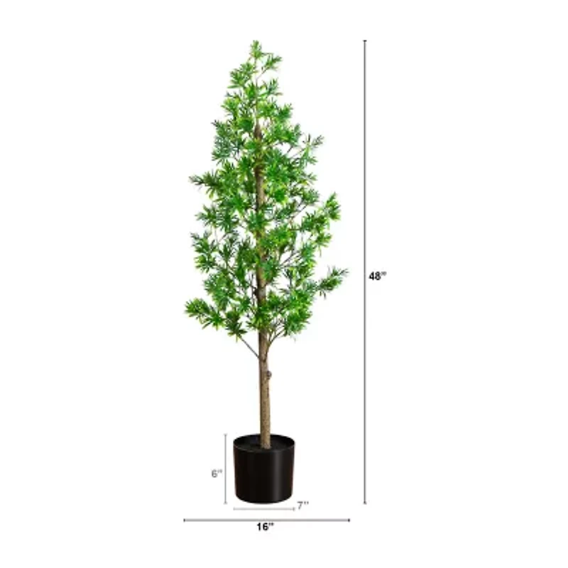 Nearly Natural 4ft Podocarpus Indoor Outdoor Artificial Tree