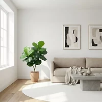 Nearly Natural 45" Giant Leaf Fiddle Fig Decorative Indoor Artificial Tree