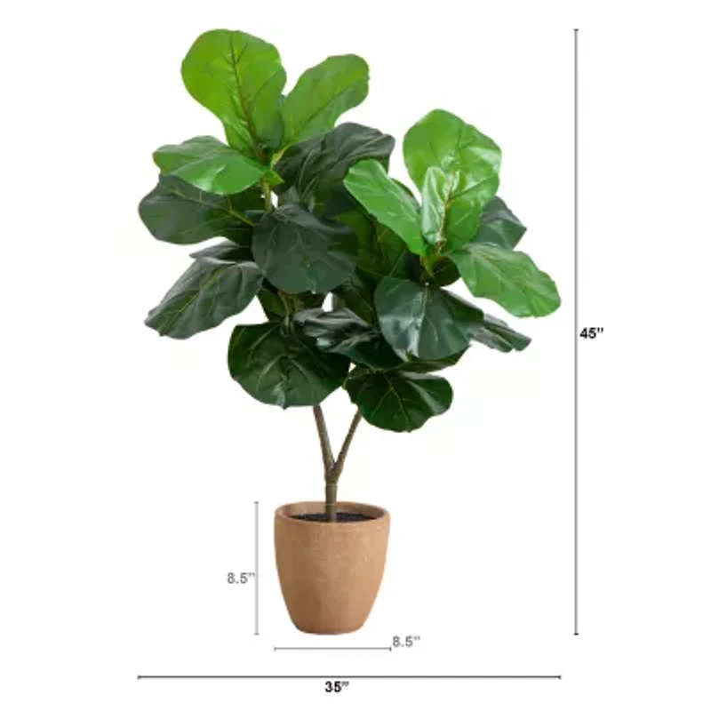 Nearly Natural 45" Giant Leaf Fiddle Fig Decorative Indoor Artificial Tree