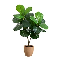 Nearly Natural 45" Giant Leaf Fiddle Fig Decorative Indoor Artificial Tree