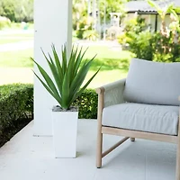 Nearly Natural 37" Agave White Tower Artificial Plant
