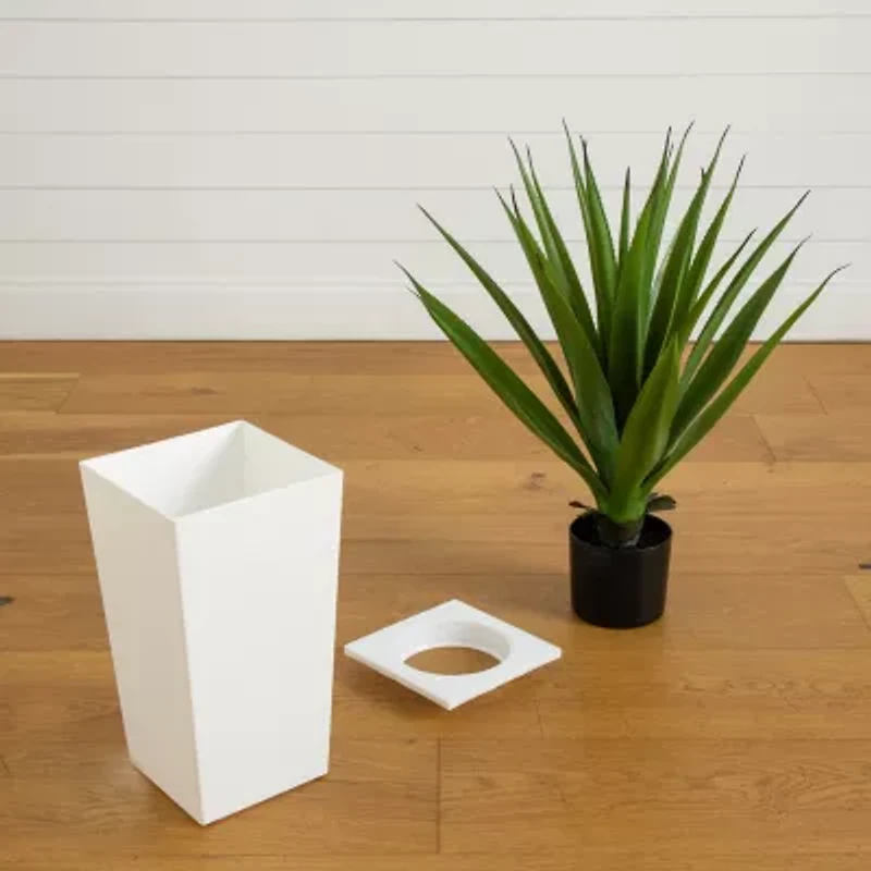 Nearly Natural 37" Agave White Tower Artificial Plant