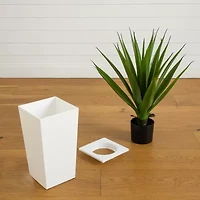Nearly Natural 37" Agave White Tower Artificial Plant