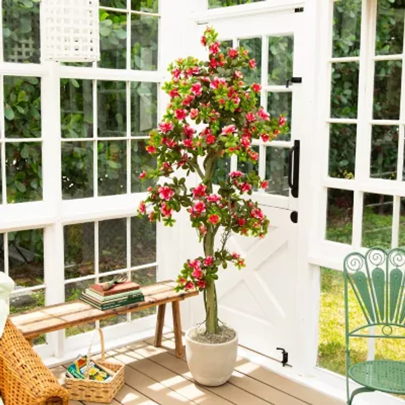 Nearly Natural 6ft Azalea Indoor Outdoor Artificial Tree