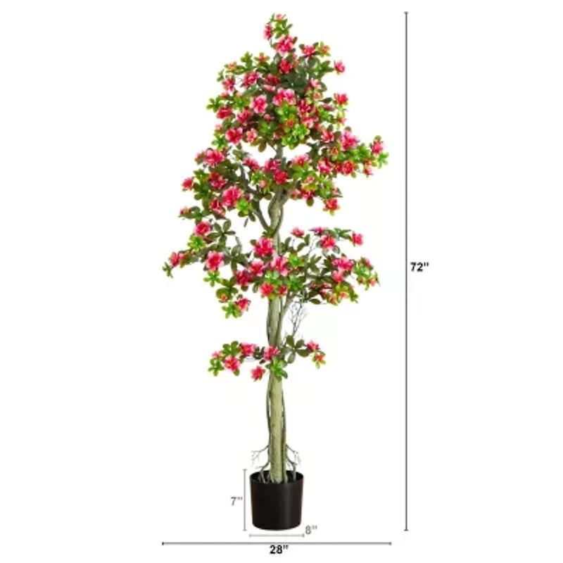 Nearly Natural 6ft Azalea Indoor Outdoor Artificial Tree