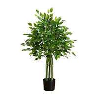 Nearly Natural 4ft Ficus Indoor Outdoor Artificial Tree