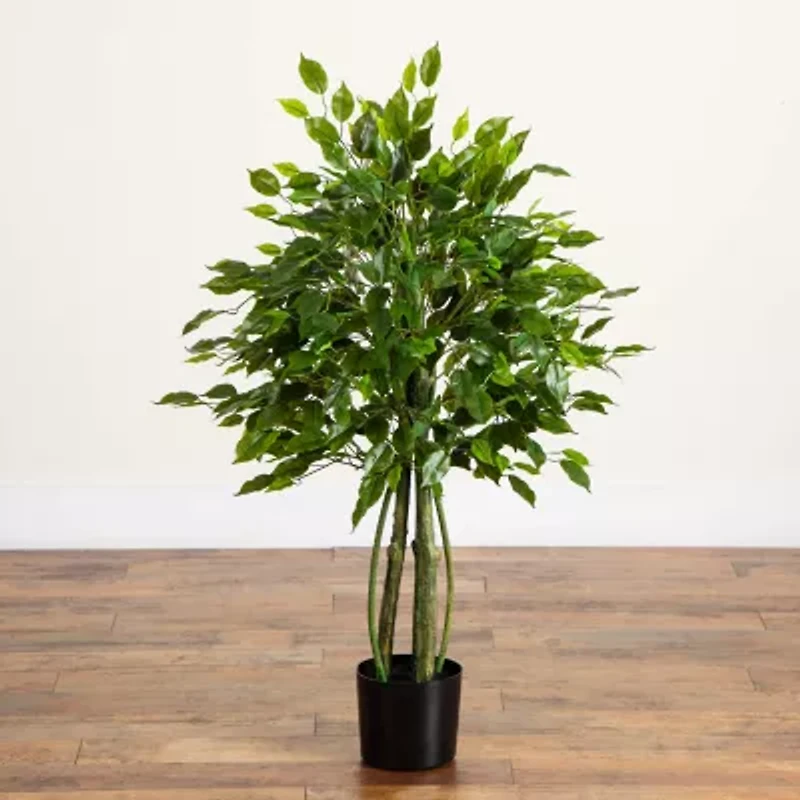 Nearly Natural 4ft Ficus Indoor Outdoor Artificial Tree