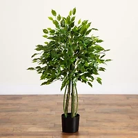 Nearly Natural 4ft Ficus Indoor Outdoor Artificial Tree