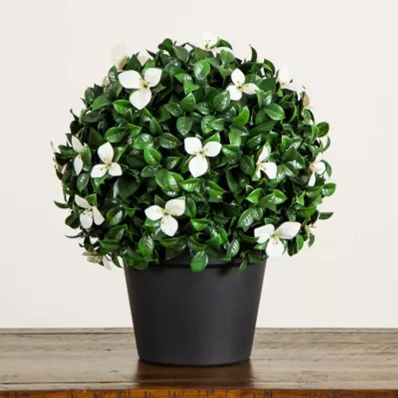 Nearly Natural 15" Boxwood Gardenia Artificial Plant