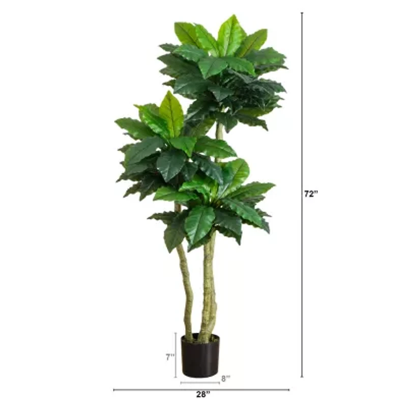 Nearly Natural 6ft Bird Nest Fern Indoor Outdoor Artificial Tree