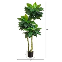 Nearly Natural 6ft Bird Nest Fern Indoor Outdoor Artificial Tree