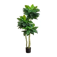 Nearly Natural 6ft Bird Nest Fern Indoor Outdoor Artificial Tree