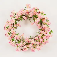 Nearly Natural 30" Pink Cherry Blossom Wreath