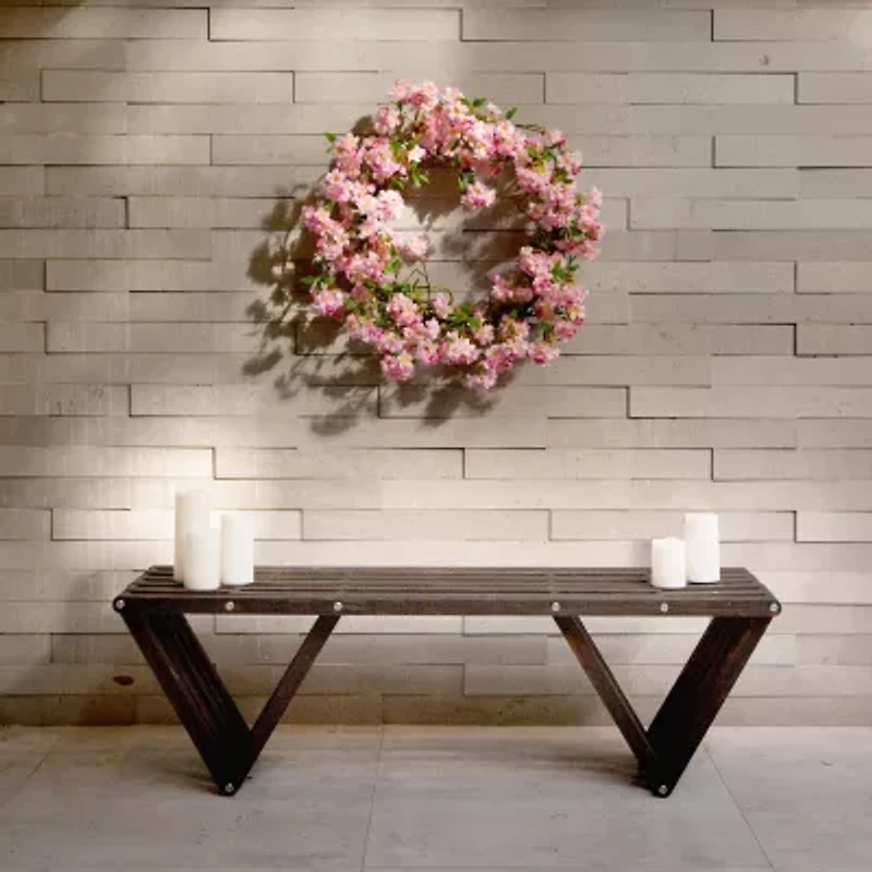 Nearly Natural 30" Pink Cherry Blossom Wreath