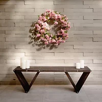 Nearly Natural 30" Pink Cherry Blossom Wreath