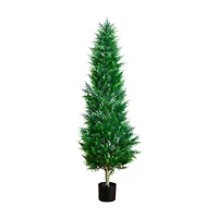 Nearly Natural 5ft Cypress Tower Indoor Outdoor Artificial Tree