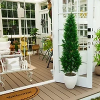 Nearly Natural 5ft Cypress Tower Indoor Outdoor Artificial Tree