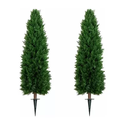 Nearly Natural 2-pc. 4ft Cedar Integrated Ground Stake Artificial Plant