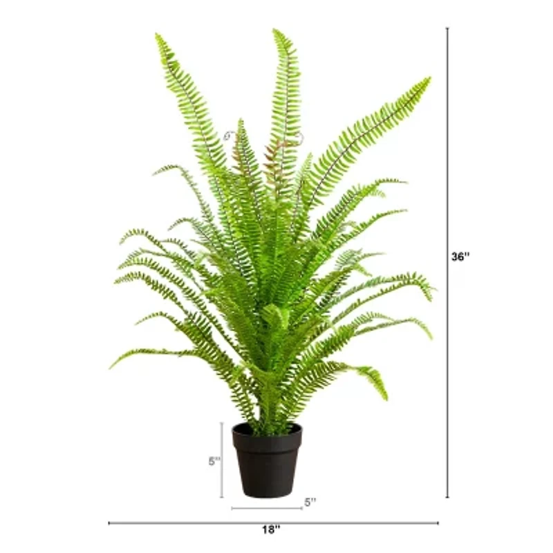 Nearly Natural 3ft Boston Fern Artificial Plant