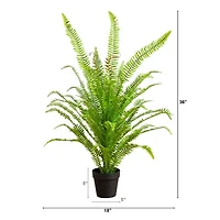 Nearly Natural 3ft Boston Fern Artificial Plant