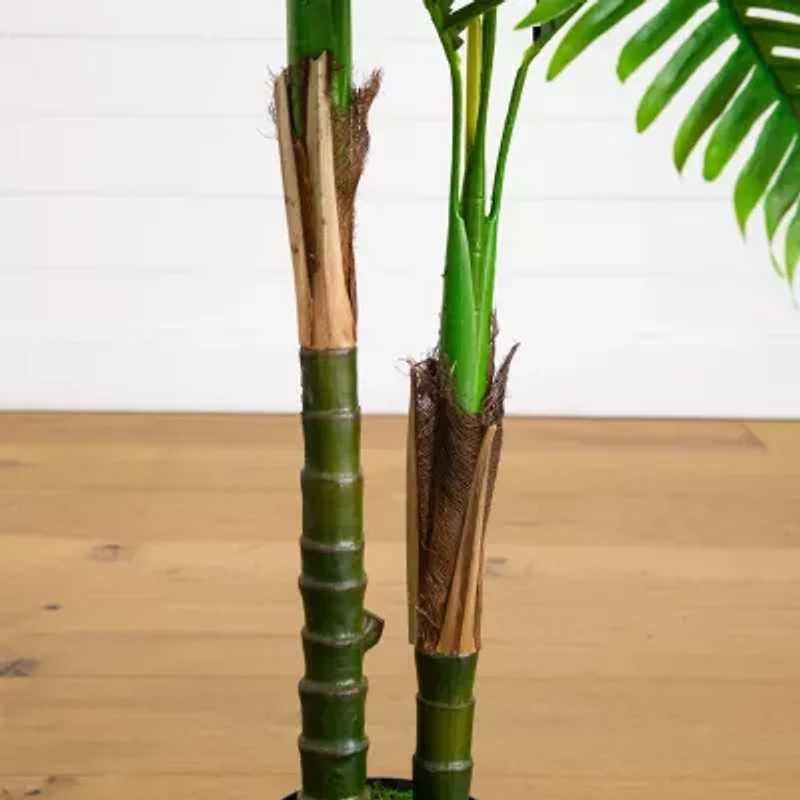 Nearly Natural 4ft Double Robellini Palm Indoor Outdoor Artificial Tree