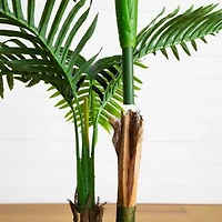 Nearly Natural 4ft Double Robellini Palm Indoor Outdoor Artificial Tree