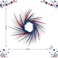 Glitzhome 24" Tinsel And Heather Wreath