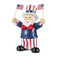 Glitzhome 9" Santa Holding Flags
