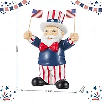 Glitzhome 9" Santa Holding Flags
