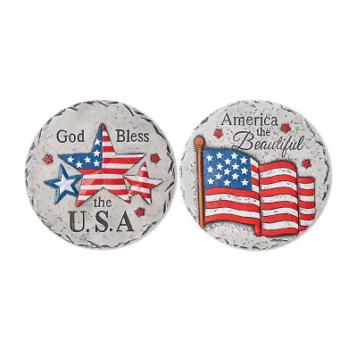 Glitzhome Cement Flag And Stars Stepping Stone Kit