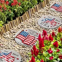 Glitzhome Cement Flag And Stars Stepping Stone Kit