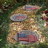 Glitzhome Cement Flag And Stars Stepping Stone Kit
