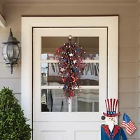 Glitzhome 28" Starsn Berry Teardrop Wall Sign