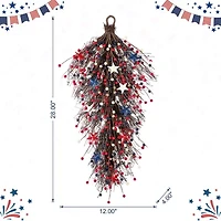 Glitzhome 28" Starsn Berry Teardrop Wall Sign