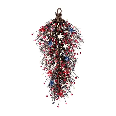 Glitzhome 28" Starsn Berry Teardrop Wall Sign