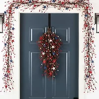 Glitzhome 28" Starsn Berry Teardrop Wall Sign