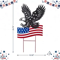 Glitzhome 30" Metal Eagle 4th of July Yard Art