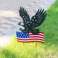 Glitzhome 30" Metal Eagle 4th of July Yard Art