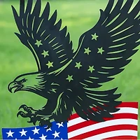 Glitzhome 30" Metal Eagle 4th of July Yard Art