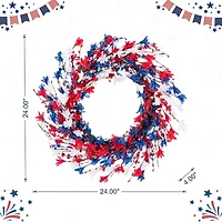 Glitzhome 24" Floral Wreath