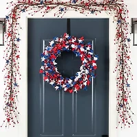 Glitzhome 24" Floral Wreath