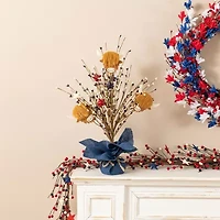 Glitzhome 21" Highland Cow And Berry Tabletop Tree