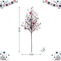 Glitzhome Stars And Berry  Picks Floral Arrangement