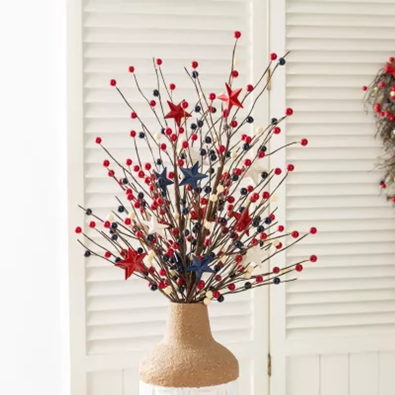 Glitzhome Stars And Berry  Picks Floral Arrangement