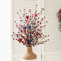 Glitzhome Stars And Berry  Picks Floral Arrangement