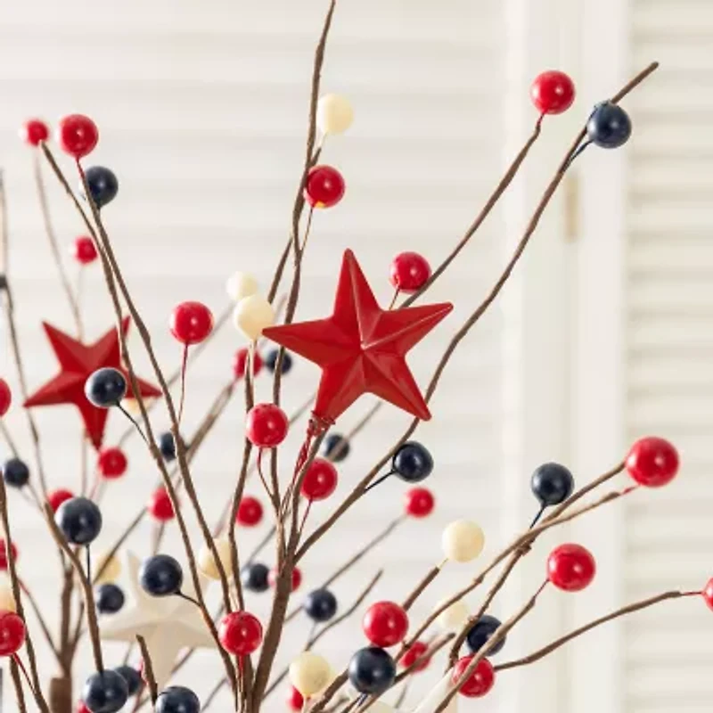 Glitzhome Stars And Berry  Picks Floral Arrangement